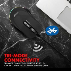 Armaggeddon Gaming Mouse - 7B MIRAGE VII - Wired+2.4G+BT Recharge Black — Buy in Cyprus with Fast Delivery