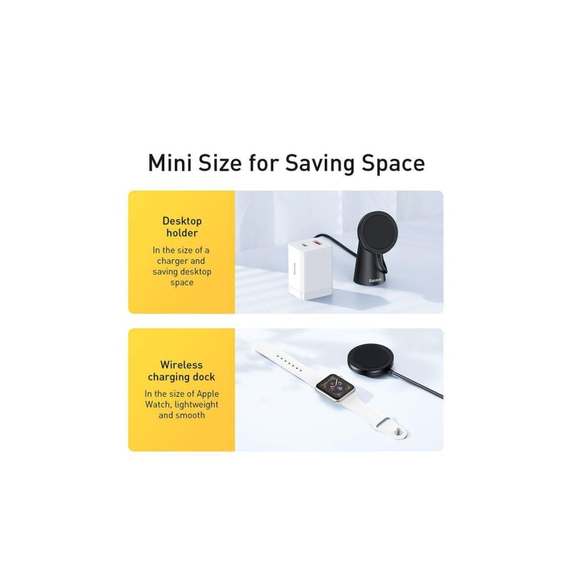 Baseus Simple Magnetic Stand Wireless Charger - Black — Buy in Cyprus with Fast Delivery