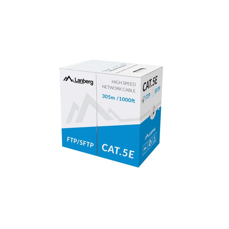 Lanberg CAT5e SFTP CU Cable 305m Grey - LCS5-11CU-0305-S - CAT5e SFTP CU Cable 305m Grey — Buy in Cyprus with Fast Delivery