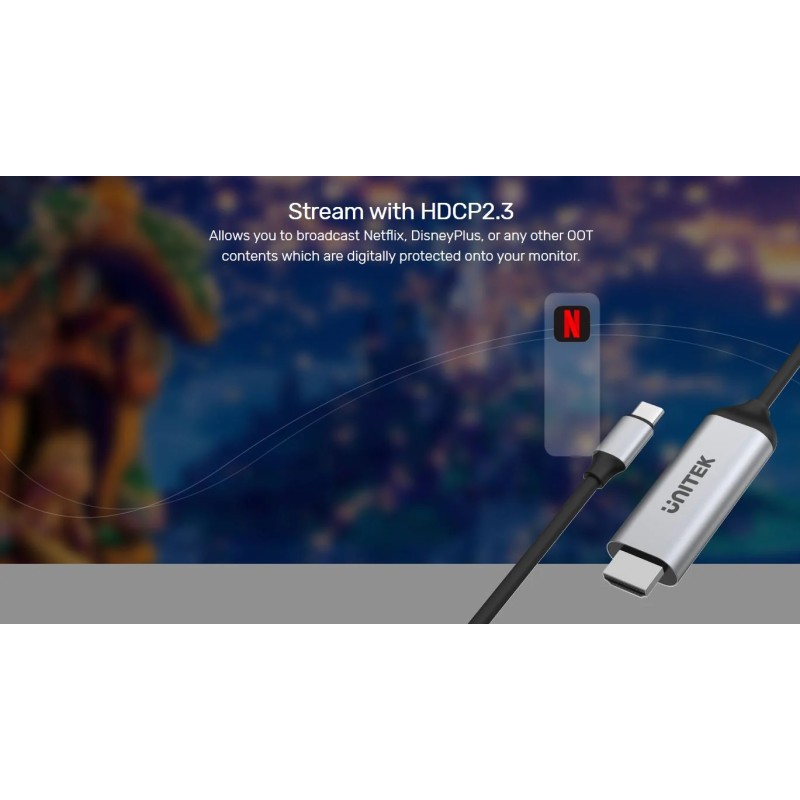 Unitek USB-C to HDMI Cable - V1423A - 4K60Hz 1.8m HDCP 2.3 — Buy in Cyprus with Fast Delivery