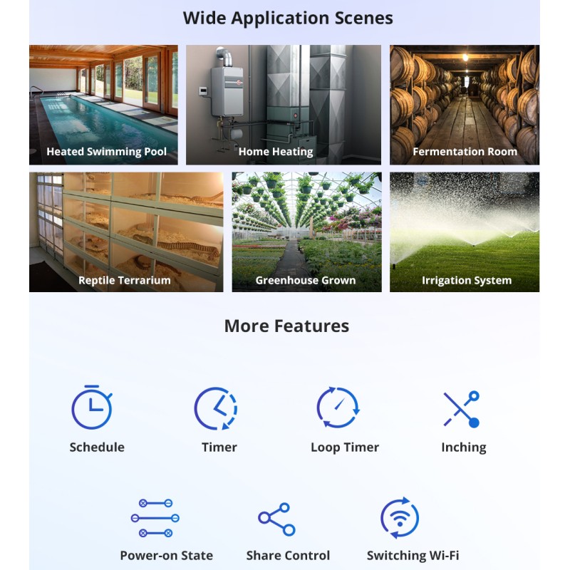 Sonoff WiFi Smart Switch TH Elite Smart Temperature and Humidity Monitoring - THR320D - 20A — Buy in Cyprus with Fast Delivery