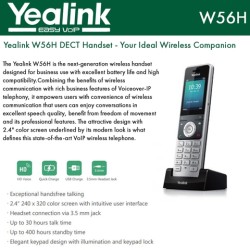 Yealink IP Phone Cordless DECT Handset - W56H - 2.4' without DECT Base — Buy in Cyprus with Fast Delivery