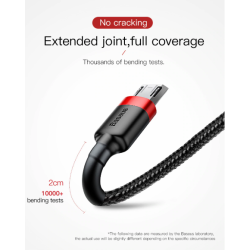Baseus Cafule Braided MicroUSB Cable - 1.5A 2.0m Red — Buy in Cyprus with Fast Delivery