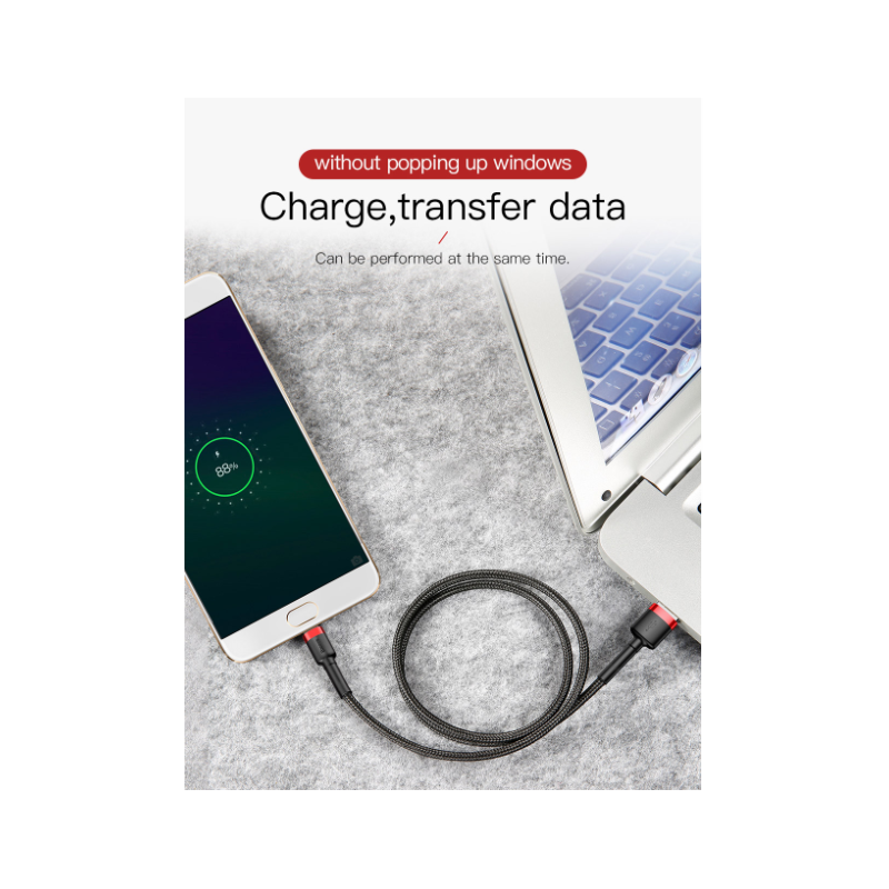 Baseus Cafule Braided MicroUSB Cable - 1.5A 2.0m Red — Buy in Cyprus with Fast Delivery