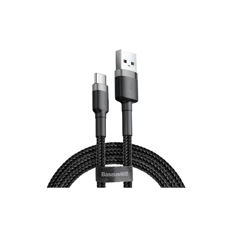 Baseus Cafule Braided Type-C Cable - 2.0A, 2.0m, Grey — Buy in Cyprus with Fast Delivery