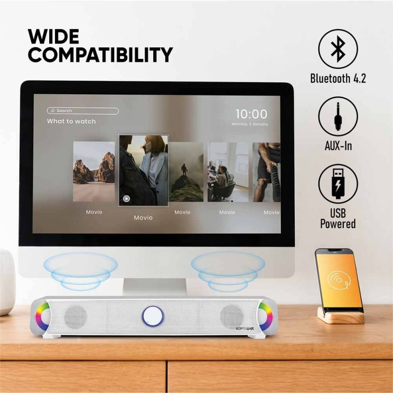 SonicGear SONICBAR - BT300 Pro - Portable BT FM RGB Soundbar — Buy in Cyprus with Fast Delivery