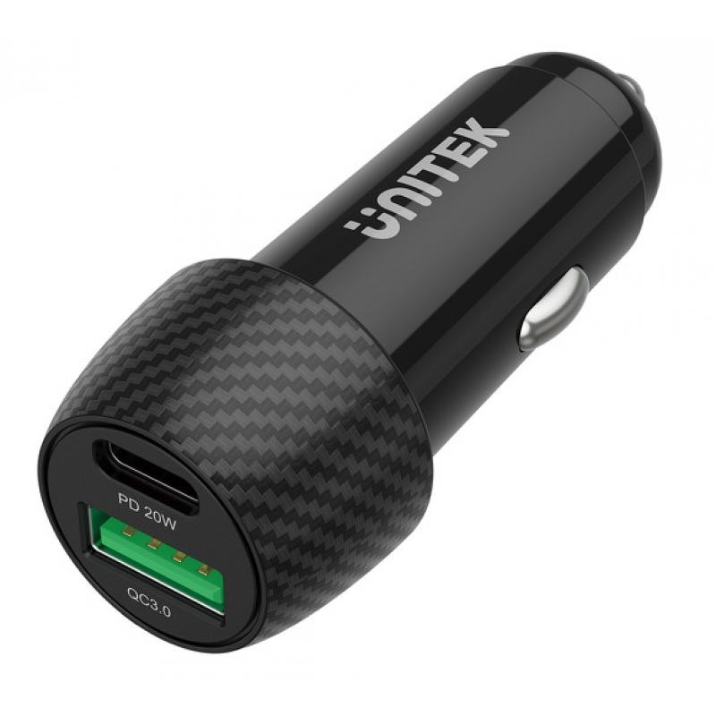 Unitek Charger for Car - P1400A - 38W USBC PD20W+USBA QC3.0 — Buy in Cyprus with Fast Delivery