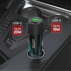 Unitek Charger for Car - P1400A - 38W USBC PD20W+USBA QC3.0 — Buy in Cyprus with Fast Delivery