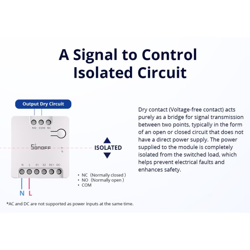 Sonoff WiFi Smart Switch Dry Contact - MINI-D - WiFi Dry Contact — Buy in Cyprus with Fast Delivery