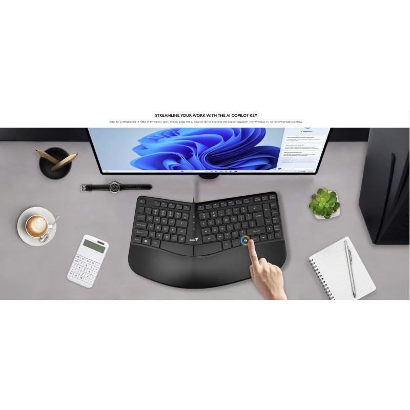 Genius Keyboard - KB-700 - Wired Ergonomic Palm Rest English — Buy in Cyprus with Fast Delivery