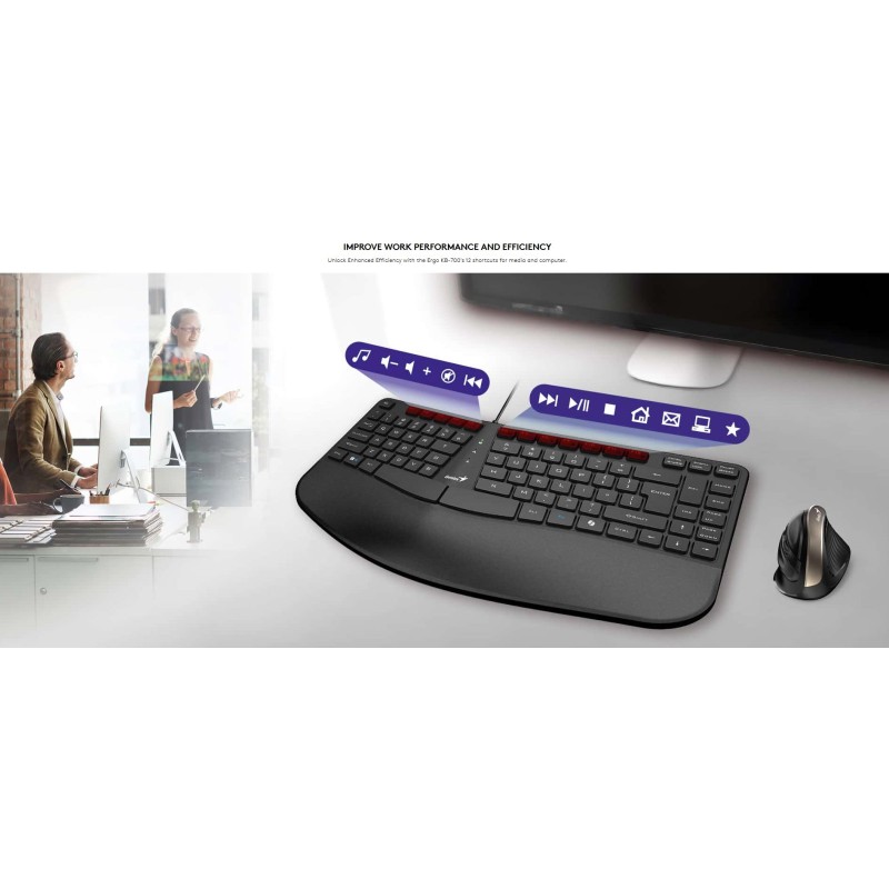 Genius Keyboard - KB-700 - Wired Ergonomic Palm Rest English — Buy in Cyprus with Fast Delivery