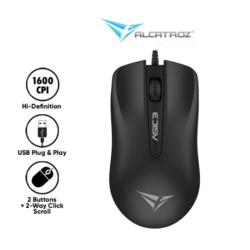Alcatroz Wired Mouse - ASIC 3 - Black Blister — Buy in Cyprus with Fast Delivery