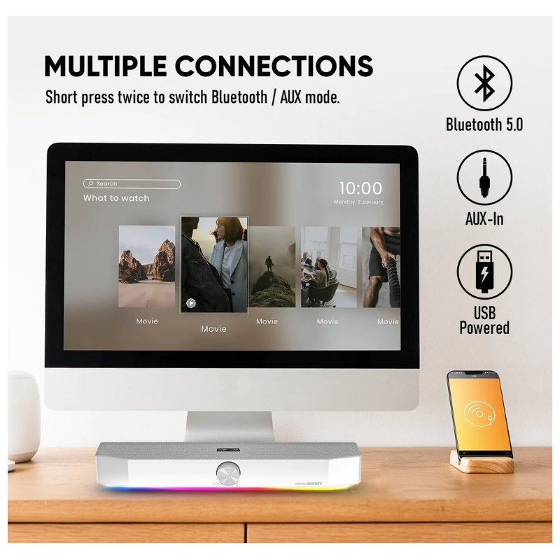 Sonicgear NEOX - 250BT - BT Soundbar 20W White — Buy in Cyprus with Fast Delivery