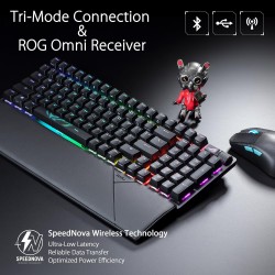 ASUS Gaming Keyboard Mechnanical Tri-Mode 2.4Ghz Bluetooth USB WristRest ROG STRIX SCOPE II 96 Wireless NXSW