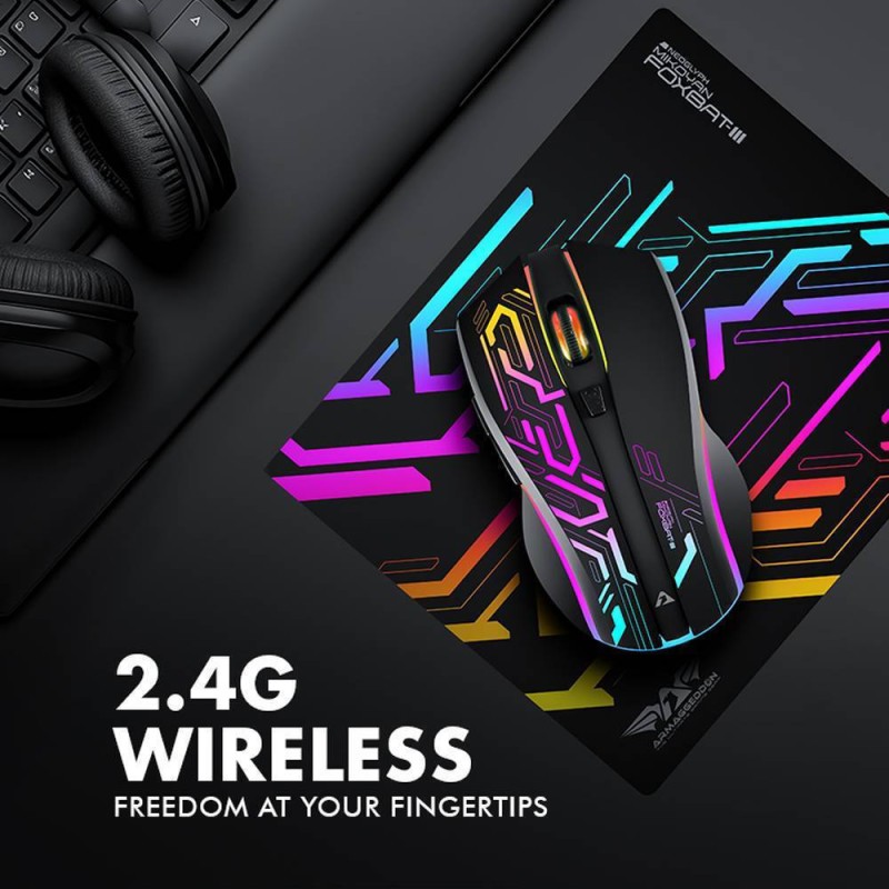 Armaggeddon Gaming Mouse - FOXBAT-III - Wired+2.4G Recharge Cyberpunk Black — Buy in Cyprus with Fast Delivery