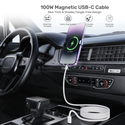 Unitek Magnetic USB-C Cable - C1414AWH-1M - 100W 1.0m White — Buy in Cyprus with Fast Delivery