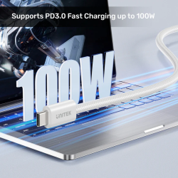 Unitek Magnetic USB-C Cable - C1414AWH-1M - 100W 1.0m White — Buy in Cyprus with Fast Delivery