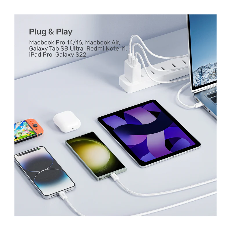 Unitek Magnetic USB-C Cable - C1414AWH-1M - 100W 1.0m White — Buy in Cyprus with Fast Delivery