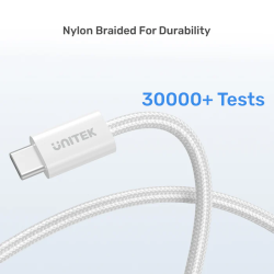 Unitek Magnetic USB-C Cable - C1414AWH-1M - 100W 1.0m White — Buy in Cyprus with Fast Delivery