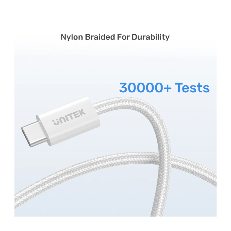 Unitek Magnetic USB-C Cable - C1414AWH-1M - 100W 1.0m White — Buy in Cyprus with Fast Delivery