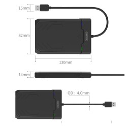 Unitek DiskGuard RaidenUSB 3.0 2.5' SATA HDD Enclosure - Y-3036 - RaidenUSB 3.0 2.5' SATA HDD Enclosure