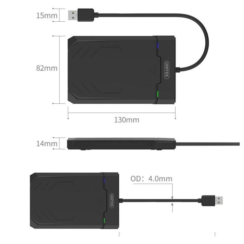 Unitek DiskGuard RaidenUSB 3.0 2.5' SATA HDD Enclosure - Y-3036 - RaidenUSB 3.0 2.5' SATA HDD Enclosure