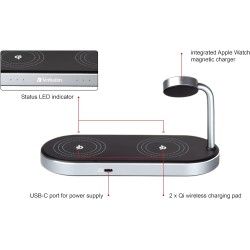 Verbatim Wireless Charger - WCS-03 - 3in1 Qi & MFI Certified for Apple Devices — Buy in Cyprus with Fast Delivery