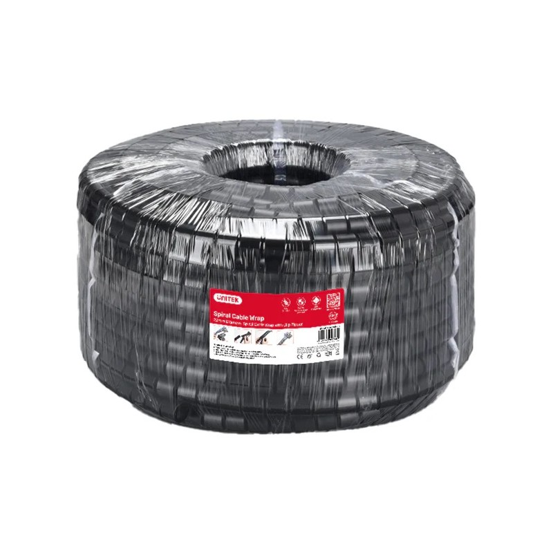 Unitek Cable Organizer Spiral Wrap with Clamp 22 mm 25.0m - OT1102ABK-25M - 22 mm 25.0m — Buy in Cyprus with Fast Delivery