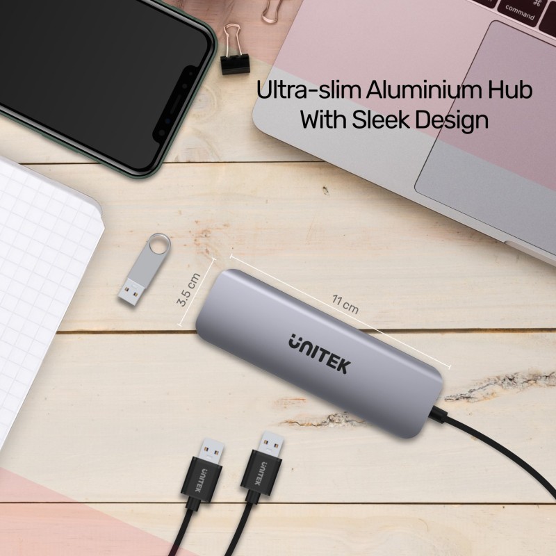 Unitek - H1107A - 4x USB-A Ports USB3.1 with 10W Micro USB Charging Port — Buy in Cyprus with Fast Delivery