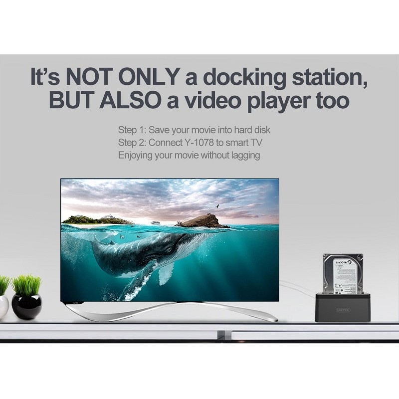 Unitek HDD Docking Station - Y-1078 - 2.5 3.5inch SATA6G Single Bay — Buy in Cyprus with Fast Delivery