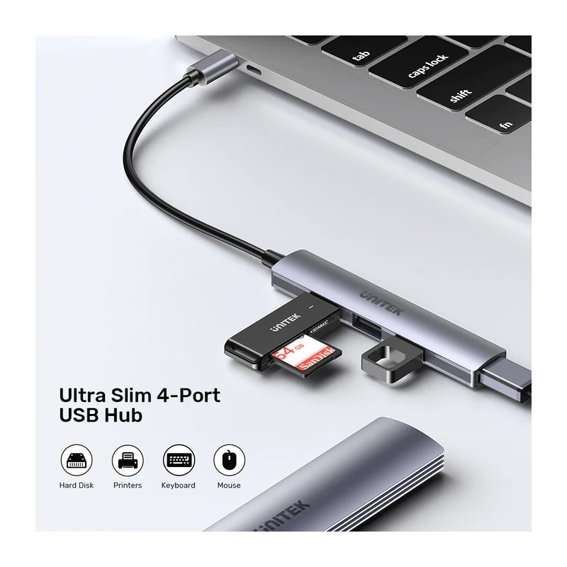 Unitek USB-C Hub 4port 3xUSB2.0 1xUSB3.0 - H1208B - USB-C Hub — Buy in Cyprus with Fast Delivery