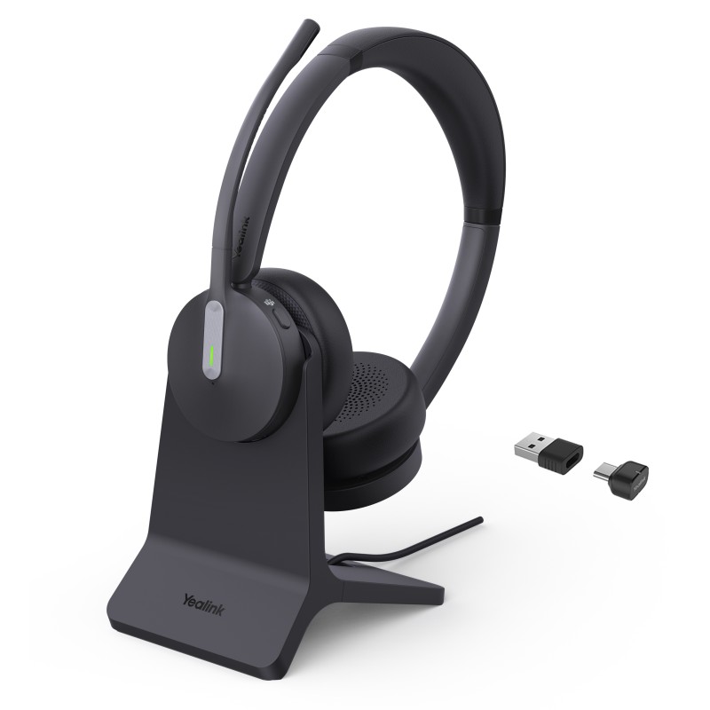 Yealink Headset Wireless Bluetooth 3-Mic NC with BT Dongle & Charging Stand - BH70 - Dual Teams