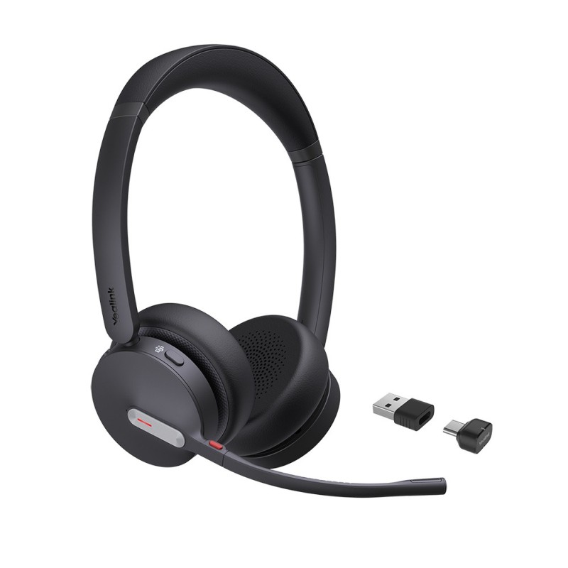 Yealink Headset Wireless Bluetooth 3-Mic NC with BT Dongle & Charging Stand - BH70 - Dual Teams