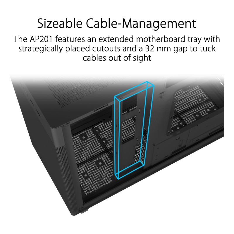 ASUS PC Case - AP201 - mATX Tempered Glass Panel USB-C PRIME Black — Buy in Cyprus with Fast Delivery