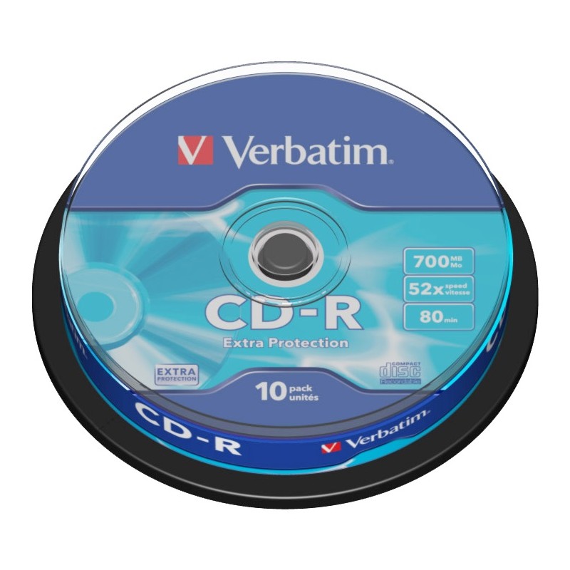 Verbatim CD-R - 43437 - 700MB 52X 10-Pack Spindle — Buy in Cyprus with Fast Delivery