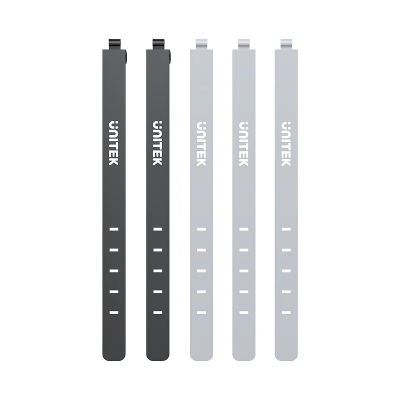 Unitek Cable Organizer Silicone FlexiTies - OT1095A - 5pk (2xBlack 3xGrey) 135x10mm — Buy in Cyprus with Fast Delivery