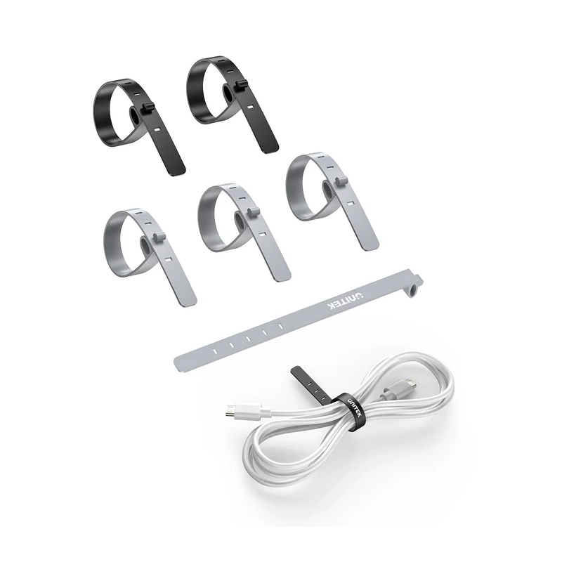 Unitek Cable Organizer Silicone FlexiTies - OT1095A - 5pk (2xBlack 3xGrey) 135x10mm — Buy in Cyprus with Fast Delivery