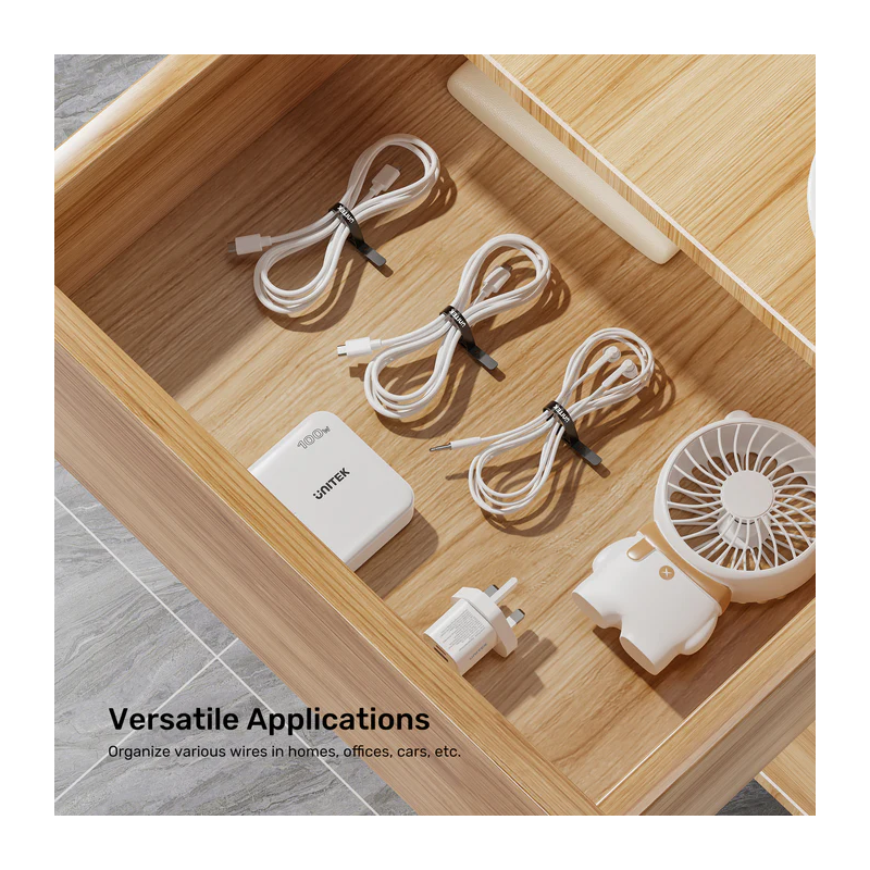 Unitek Cable Organizer Silicone FlexiTies - OT1095A - 5pk (2xBlack 3xGrey) 135x10mm — Buy in Cyprus with Fast Delivery