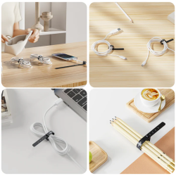 Unitek Cable Organizer Silicone FlexiTies - OT1095A - 5pk (2xBlack 3xGrey) 135x10mm — Buy in Cyprus with Fast Delivery