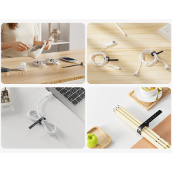 Unitek Cable Organizer Silicone FlexiTies - OT1095A - 5pk (2xBlack 3xGrey) 135x10mm — Buy in Cyprus with Fast Delivery