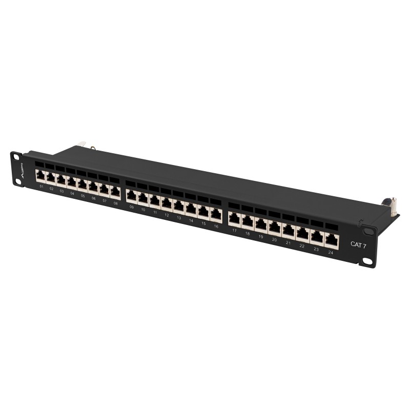 Lanberg Patch Panel - PPS7-1024-B - 24-Port 1U 19' CAT7 FTP Shielded Black — Buy in Cyprus with Fast Delivery
