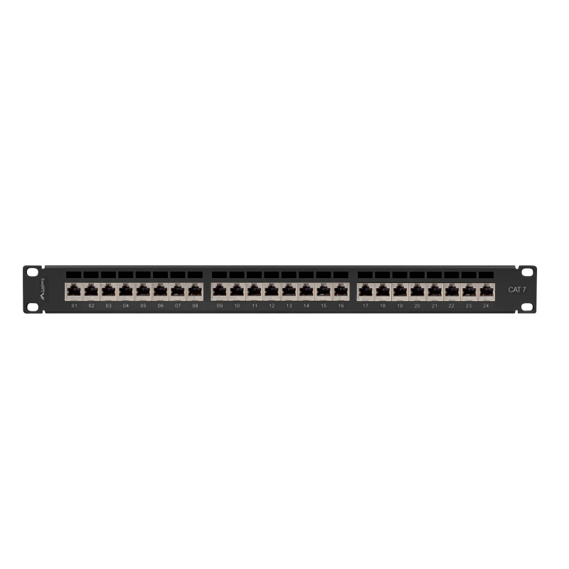 Lanberg Patch Panel - PPS7-1024-B - 24-Port 1U 19' CAT7 FTP Shielded Black — Buy in Cyprus with Fast Delivery