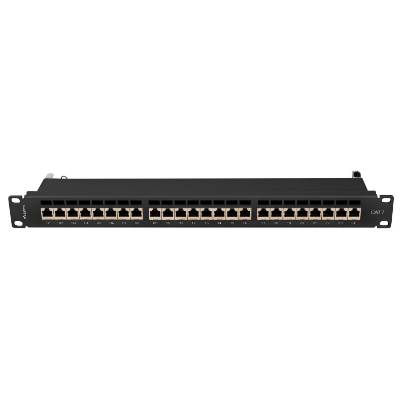 Lanberg Patch Panel - PPS7-1024-B - 24-Port 1U 19' CAT7 FTP Shielded Black — Buy in Cyprus with Fast Delivery
