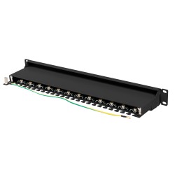 Lanberg Patch Panel - PPS7-1024-B - 24-Port 1U 19' CAT7 FTP Shielded Black — Buy in Cyprus with Fast Delivery