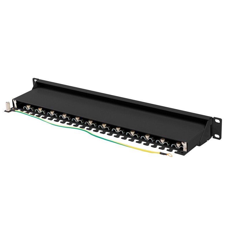 Lanberg Patch Panel - PPS7-1024-B - 24-Port 1U 19' CAT7 FTP Shielded Black — Buy in Cyprus with Fast Delivery