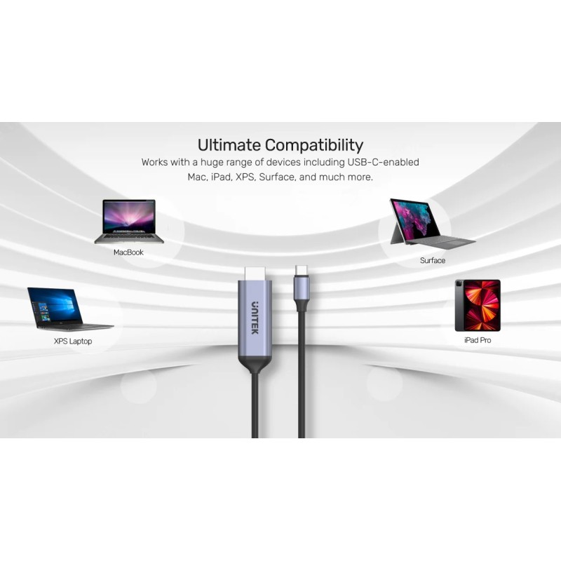 Unitek Converter USB-C to HDMI Cable - V1423B - 8K60Hz 1.8m — Buy in Cyprus with Fast Delivery