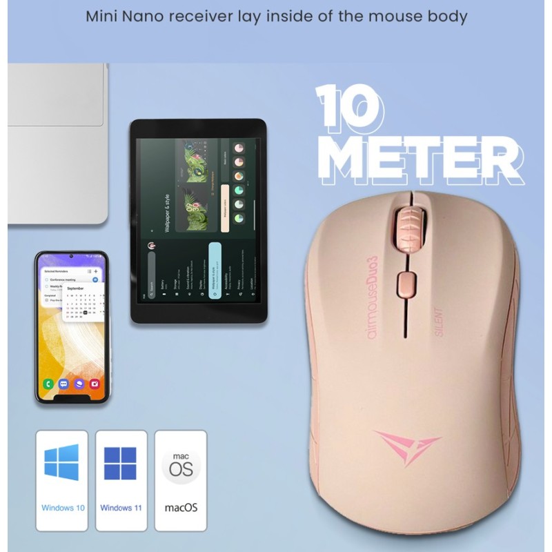 Alcatroz Mouse - AIRMOUSE DUO 3 - Wireless & Bluetooth Silent White — Buy in Cyprus with Fast Delivery