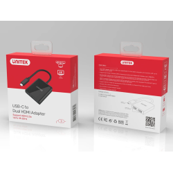 Unitek - V1408A - Type-C To Dual HDMI 4K 60Hz MST Adapter Black — Buy in Cyprus with Fast Delivery