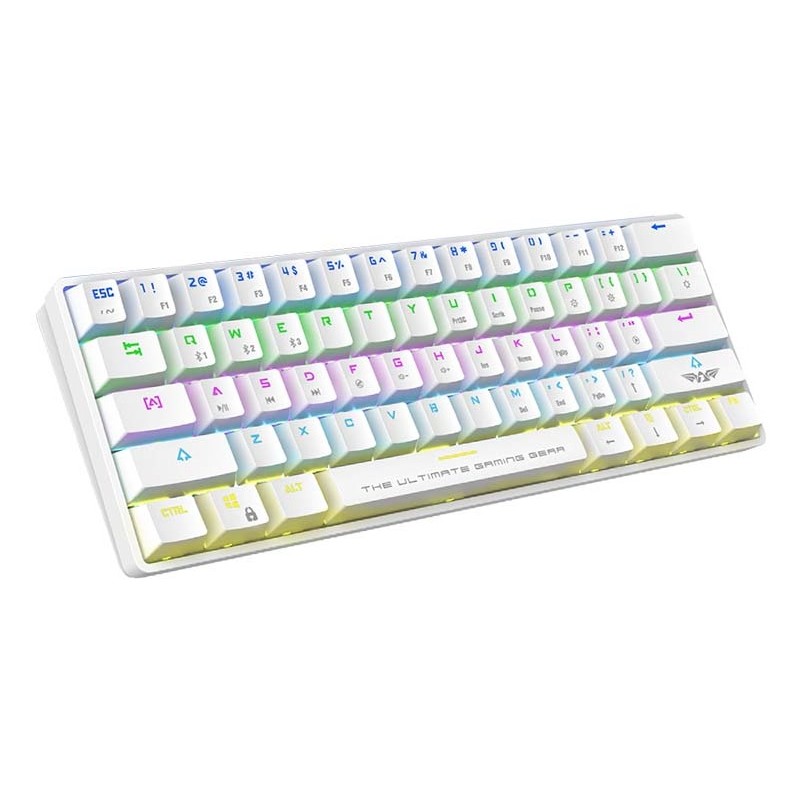Armaggeddon Mechanical Keyboard - MBA-61R - White Wireless Bluetooth Mechanical Keyboard 61 Blue Keys