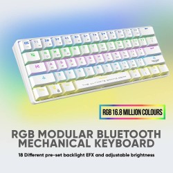 Armaggeddon Mechanical Keyboard - MBA-61R - White Wireless Bluetooth Mechanical Keyboard 61 Blue Keys